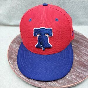 Philadelphia Phillies New Era Fitted Cap  7 3/8 Red & Blue Liberty Bell Logo MLB